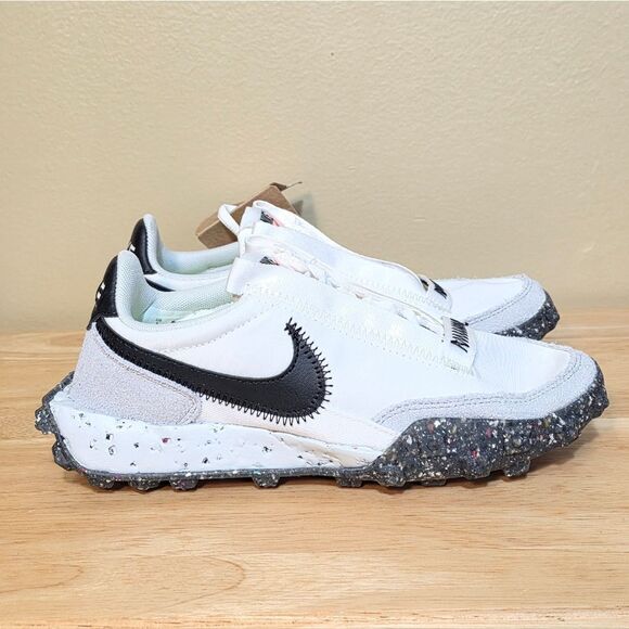Nike Waffle Racer Crater Shoes Summit White Black Grey CT1983-104 Women's Size 5 - Picture 1 of 7